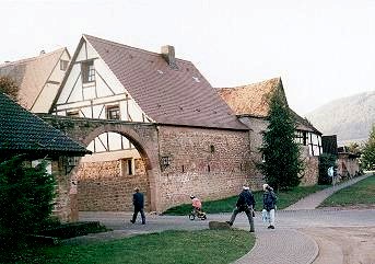 Kleinheubach town wall, facing the Main River