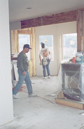 drywallers at work